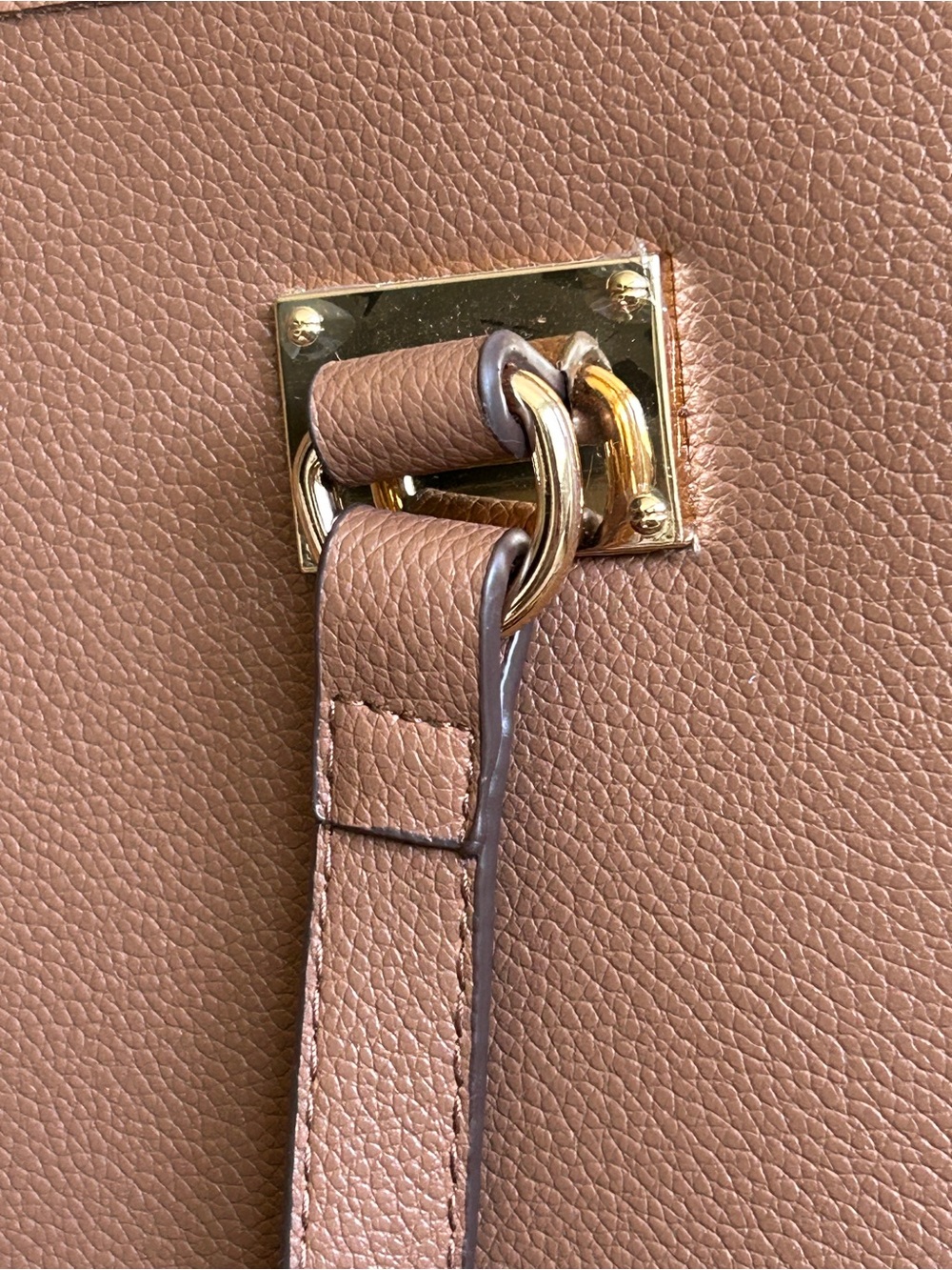 Anne Klein Brown Tote Bag with Striped Wristlet - Picture 4 of 7
